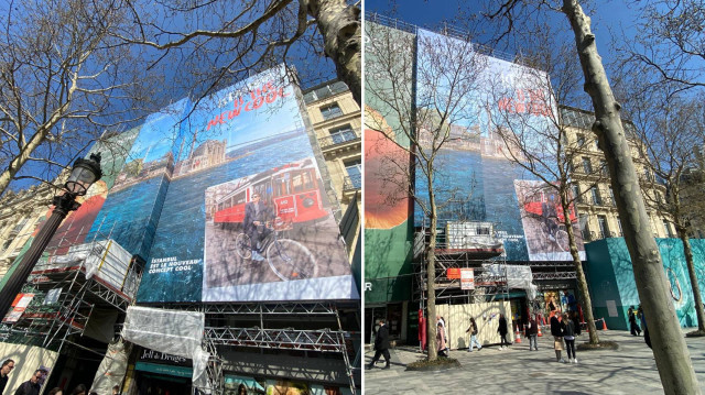 Paris’in ünlü caddesinde dev İstanbul afişi