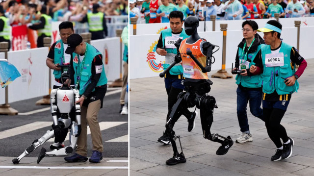 Çinli robotlar insanlara karşı maraton koştu: Yapay zekada çıta yükseliyor