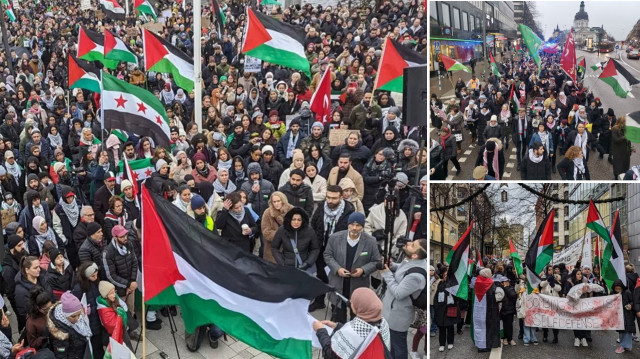 İsveç’te katil İsrail protesto edildi