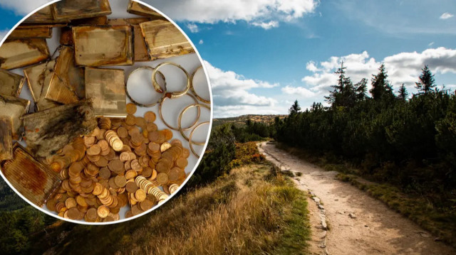 Dağ yürüyüşünde altın hazinesi buldular