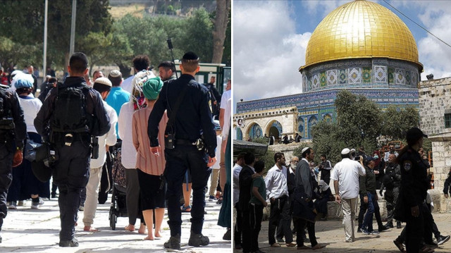 Filistin topraklarını gasbeden İsrailliler Mescid-i Aksa’ya baskın düzenledi