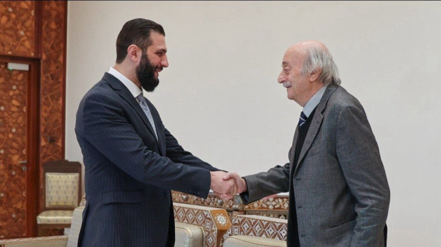 Suriye Cumhurbaşkanı Şara Dürzi lider Velid Canbolat ile görüştü