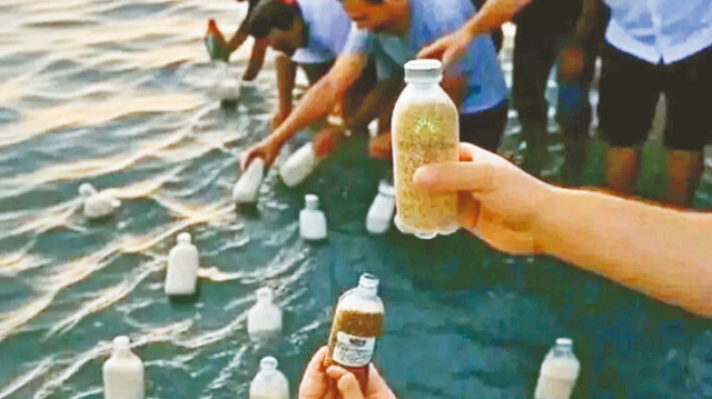 Gazze için umudu şişeye koydular