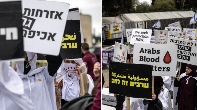 İsrail vatandaşı Filistinliler İsrail’in Gazze’de ‘aç bırakma’ politikasını protesto etti