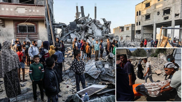 Katil İsrail’in Gazze’ye düzenlediği saldırılarda insani yardım bekleyen 38 Filistinli hayatını kaybetti