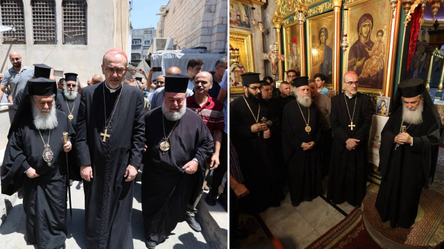 Kudüs’teki Katolik ve Rum Ortodoks kiliselerinin dini liderleri Gazze’yi ziyaret etti