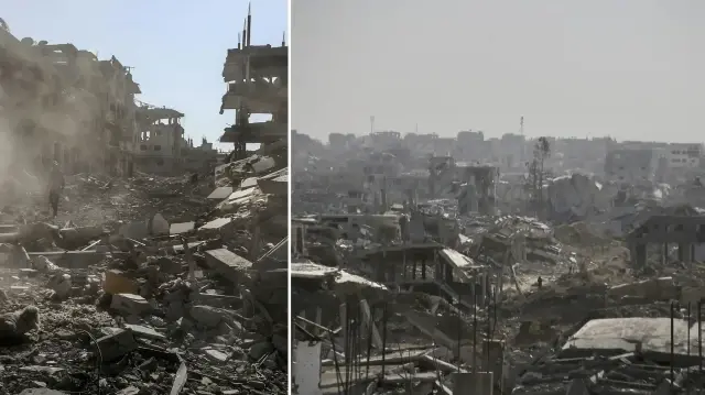 Evlerine dönen Filistinliler gördükleri manzara karşısında şaşkına döndü: Sanki tsunami ya da 10 şiddetinde bir deprem olmuş