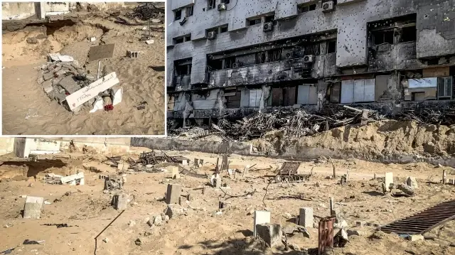 Gazze’de cenazeler Şifa Hastanesi’nin avlusuna defnediliyor