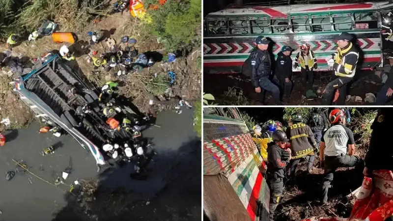 Guatemala’da otobüs 75 metre yükseklikten uçuruma yuvarlandı: Feci kazada 15 ölü 19 yaralı