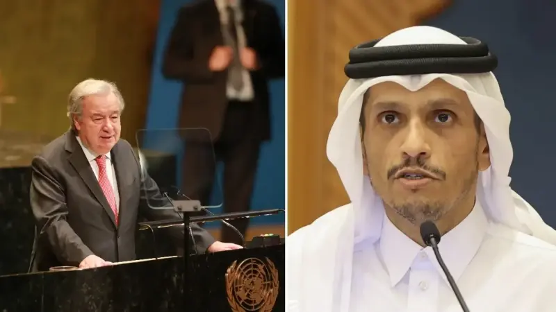 Katar Başbakanı Al Sani Doha’da BM Genel Sekreteri Guterres ile görüştü