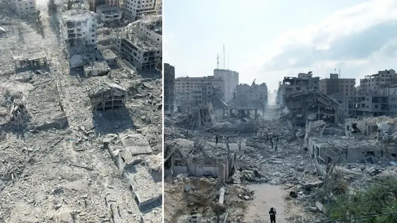 Katil İsrail Gazze’de ateşkesten bu yana bin 500’den fazla binayı yerle bir etti