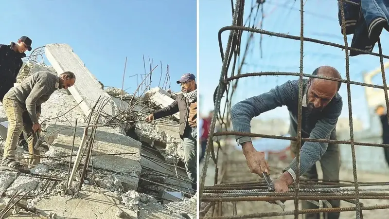 Molozlardan barınak yapıyorlar