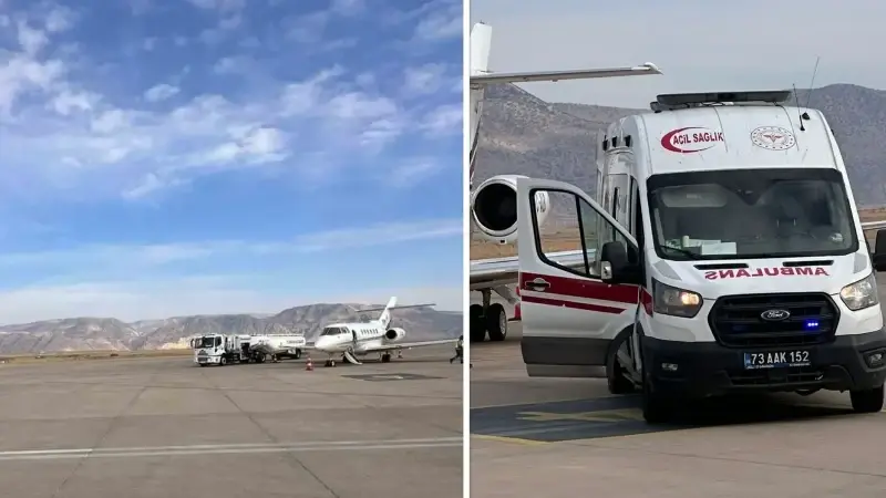 Şırnak’ta kalp rahatsızlığı olan bebek ambulans uçakla Ankara’ya sevk edildi