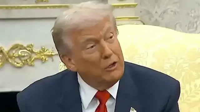 Soykırımın finansörü Trump muhabirin Filistinli olduğunu öğrenince şovunu yaptı: Beni seviyorlar