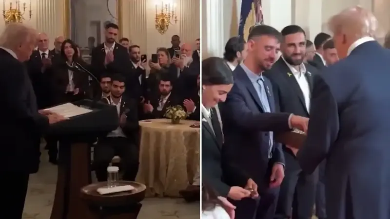 Trump serbest bırakılan İsrailli esirler ve aileleriyle bir araya geldi