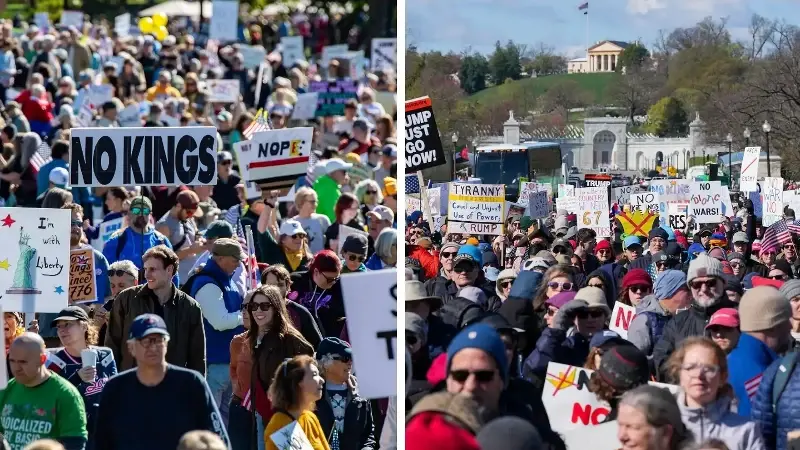 ABD’de ‘Krallara Hayır’ protestosu: Milyonlarca kişi Trump yönetimine karşı meydanları doldurdu