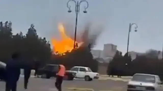 Azerbaycan’ın Nahçıvan Havalimanı’na İran’a ait İHA düştü: Patlama anı kameraya yansıdı