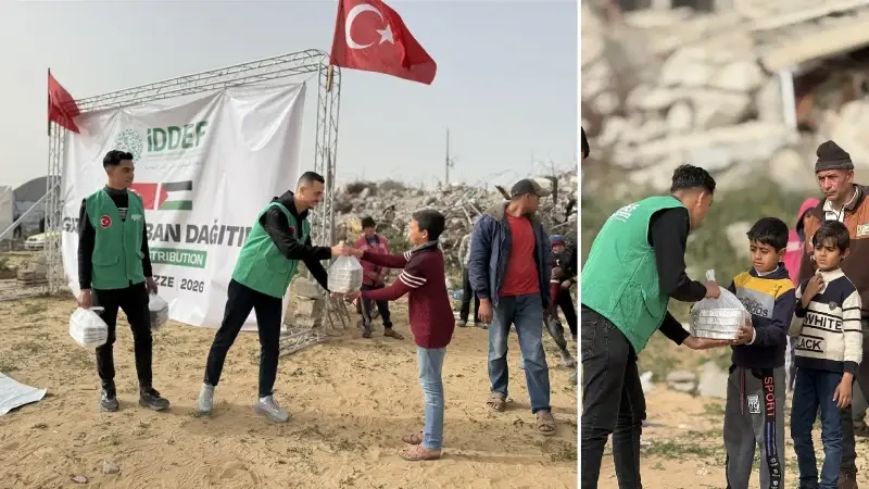İDDEF’in Gazze’de sıcak yemek dağıtımları aralıksız sürüyor