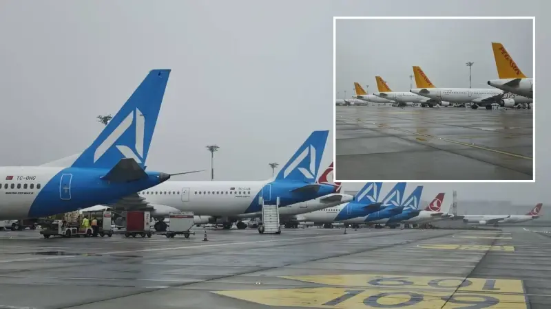 İstanbul’daki olumsuz hava koşulları hava trafiğini aksattı