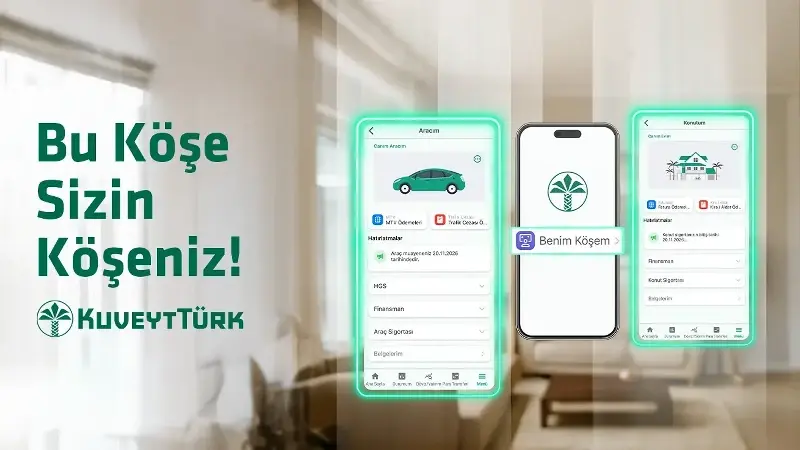 Kuveyt Türk Mobil’de ‘Benim Köşem’ ile araç ve konut işlemleri tek ekranda