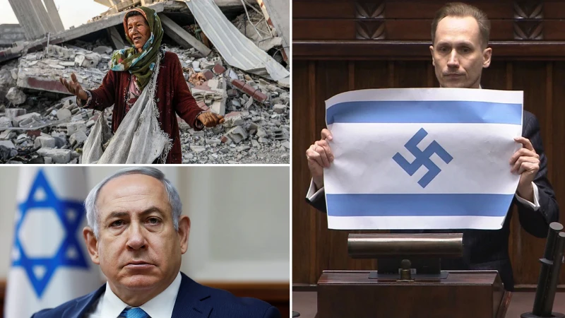 Polonya’da İsrail’e Nazi sembollü tepki: Büyük bir acımasızlıkla soykırım yapıyor