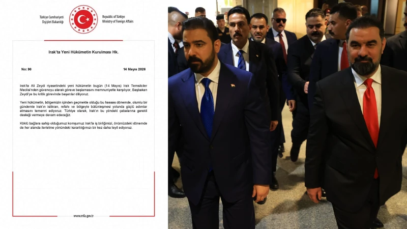 Türkiye’den Irak’ta kurulan yeni hükümete tebrik ve destek mesajı